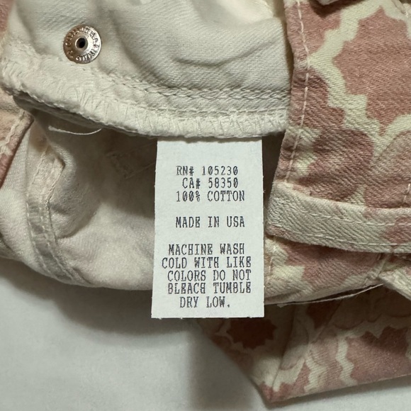 Current/Elliott Pink and Cream Medallion Patterned Skinny Jeans Size 27 - Picture 5 of 5